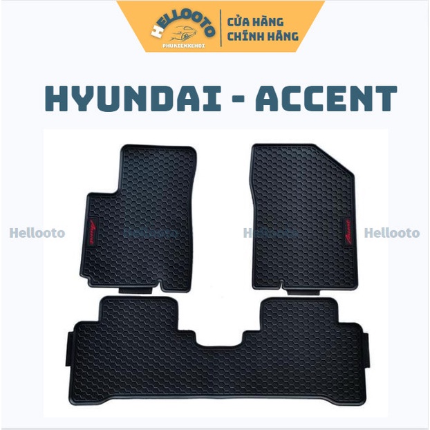 Lót Sàn Cao Su Xe Hyundai Accent 2018 đến 2022- Sàn Cao Su Đúc Ko Mùi 02- chữ trắng