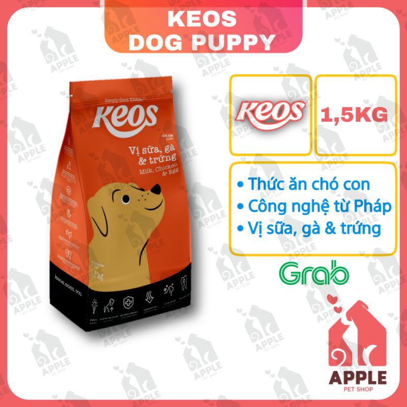 [KEOS DOG PUPPY] [1,5KG] Thức ăn hạt cho chó con Keos