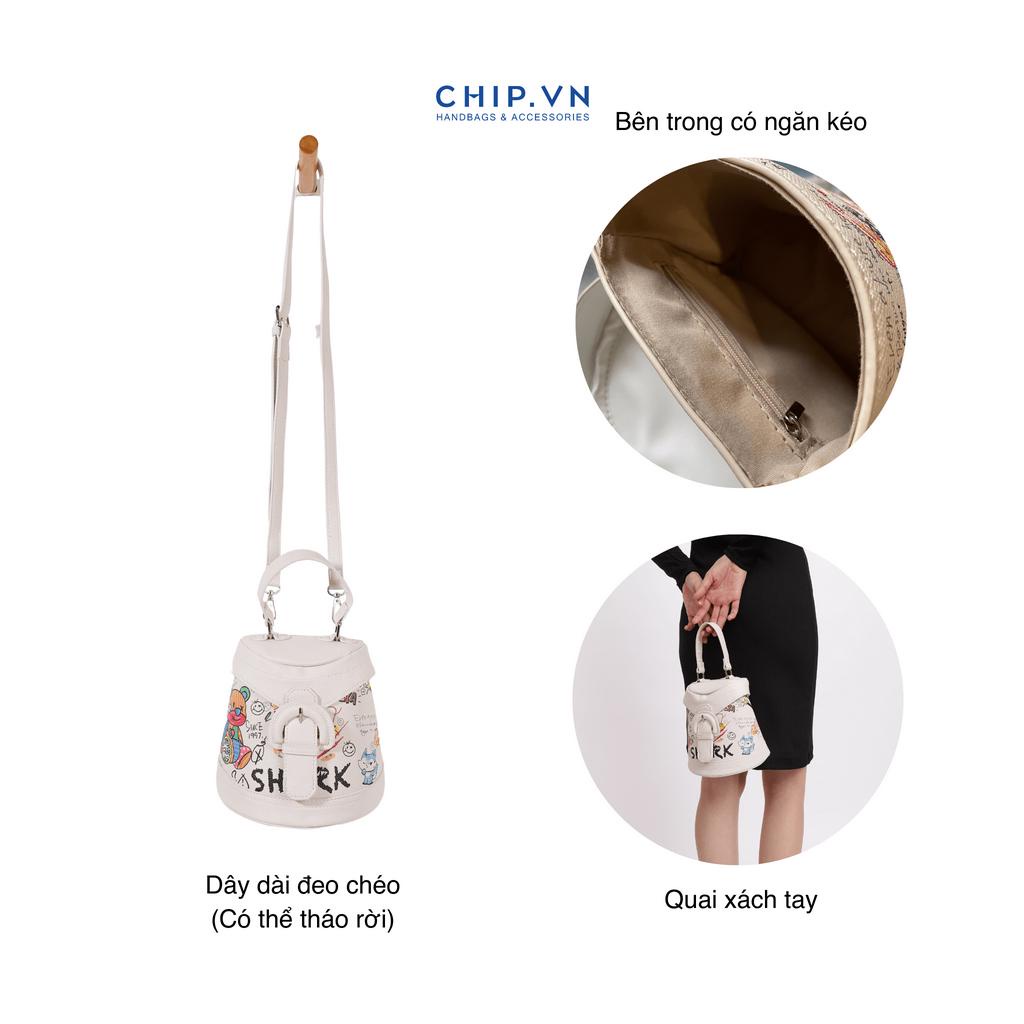 Túi Xách Nữ Đeo Chéo Hộp Đứng Hoạ Tiết Độc Lạ CHIPVN - B935