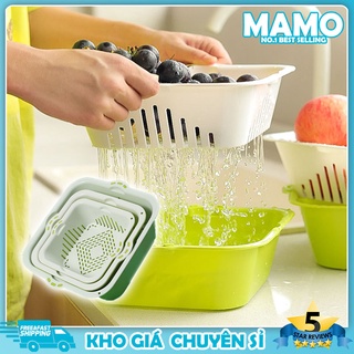 Rổ nhựa,Bộ thau rổ dẻo - rổ 27cm nhựa dẻo Nhật Bản loại cao cấp chắc chắn sang trọng phủ Ag+ kháng khuẩn-LO52