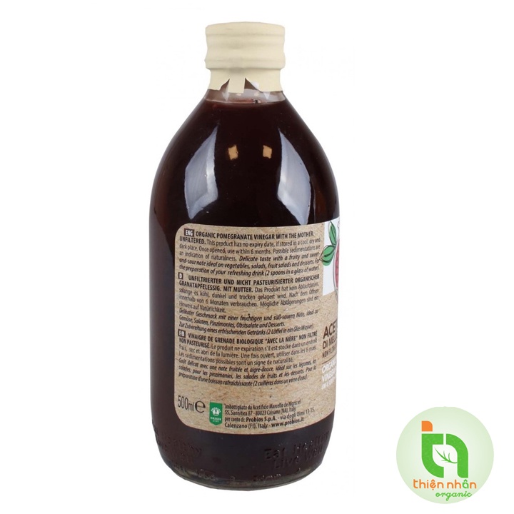 Giấm lựu hữu cơ ProBios 500ml có giấm cái Organic Pomegranate Vinegar With The Mother