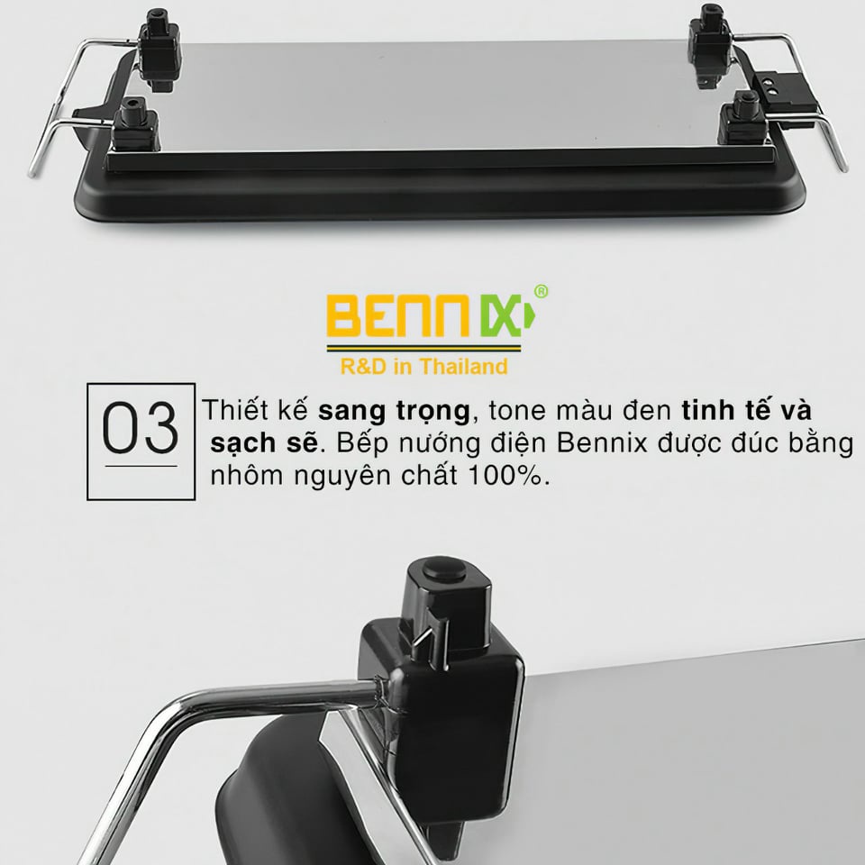 Bếp nướng điện,Vỉ nướng điện không khói Bennix Thái Lan BN-11ELG 1500W không tạo khói an toàn siêu ngon _MC1