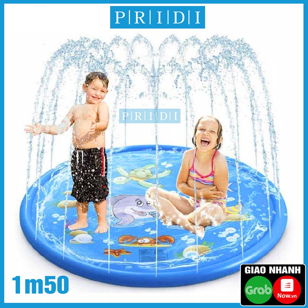 Hồ Bơi Cho Bé Thảm PHUN NƯỚC Cho Bé Hình Tròn 150 cm - Bể Bơi Phao Bơi, Thảm Chơi Nước PRIDI