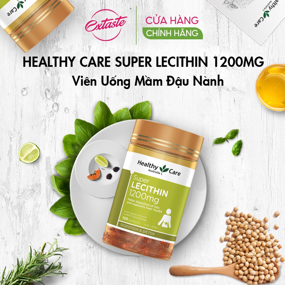 Mầm đậu nành Healthy Care Super Lecithin 1200mg 100 viên đẹp da tăng nội tiết tố nữ