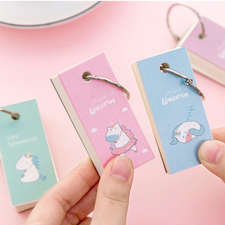 Flashcard học tiếng anh từ vựng cỡ nhỏ cho bé hình unicorn dễ thương