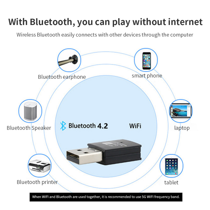Thẻ Mạng Không Dây Bluetooth V4.2 600M 2 trong 1 Chất Lượng Cao