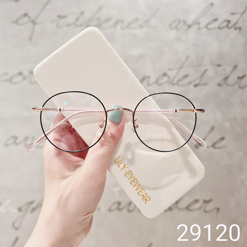 Gọng kính kim loại tròn nam nữ Lilyeyewear phù hợp mặt nhỏ càng kính nhẹ nhàng màu sắc thời trang 2912320