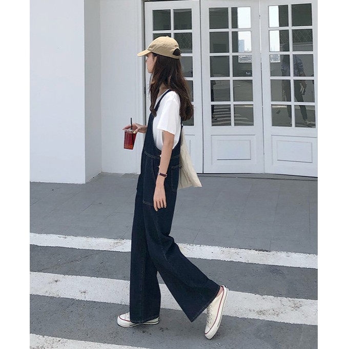 [Mã FADIRECT20 giảm 20K đơn 150K] Yếm quần dài xanh đậm chạy chỉ - YQD115 | BigBuy360 - bigbuy360.vn