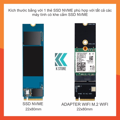 Bộ chuyển đổi card wifi từ M.2 Wifi sang cổng NVME