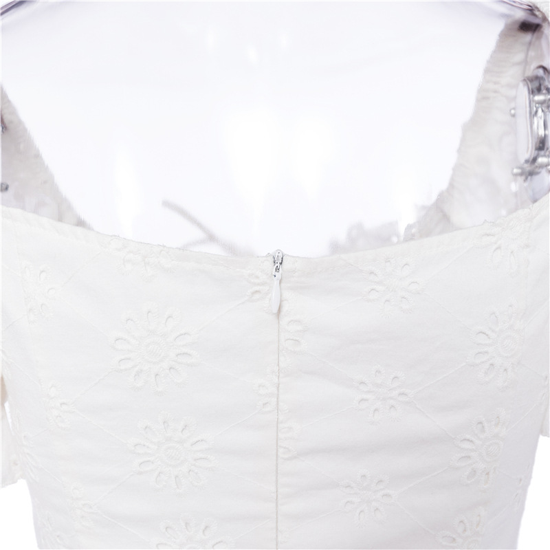 DUNEA Đầm Nữ Tay Ngắn Cổ Vuông Thời Trang Quyến Rũ