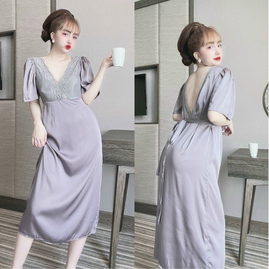 Váy ngủ sexy ❣️FREE SHIP❣️ Đầm ngủ sexy lụa Latin Chất Siêu Mát Dáng Siêu Xinh&lt;62KG