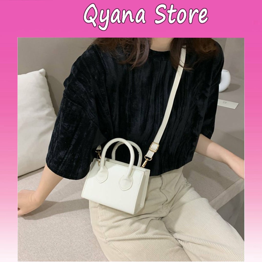 Túi xách nữ  𝑭𝑹𝑬𝑬𝑺𝑯𝑰𝑷  Túi mini nữ đeo chéo hàng quảng châu siêu hot Qyana Store TX24