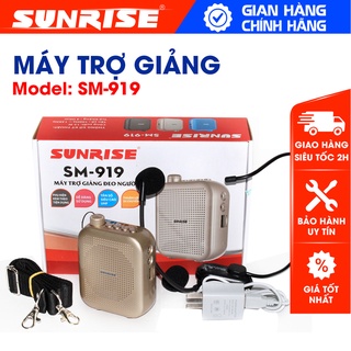 Máy trợ giảng không dây chính hãng sunrise SM-919 sóng UHF, Loa trợ kèm micro cao cấp chống hú, chống nhiễu tốt