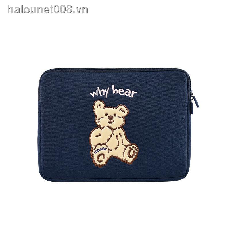 ✤✿Ready stock✿ laptop bag Computer female 13.3-inch Apple notebook portable 14-inch HP Huawei  ipad crooked bear liner