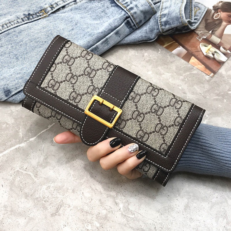 Ví Da Chuwanglin Dáng Dài In Họa Tiết Thời Trang Cho Nữ