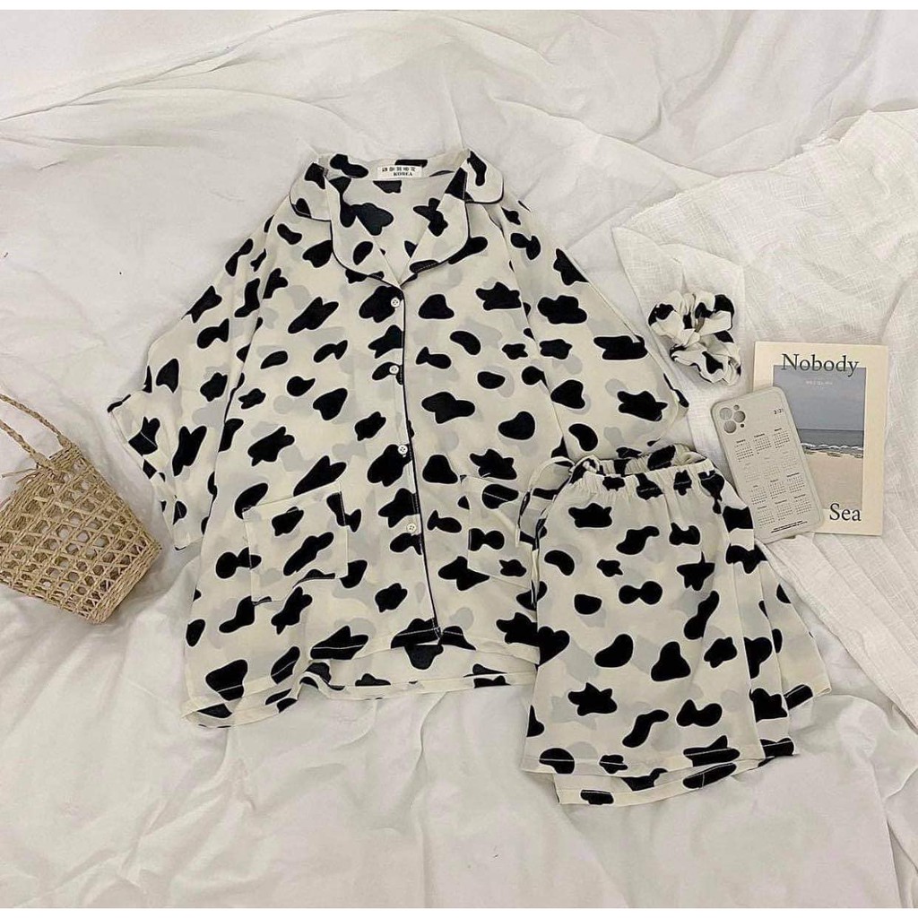 Bộ ngủ nữ,set bộ pijama lụa mango loại đẹp 5 hình hot ulzzang