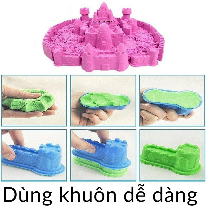 Đồ chơi Bộ khuôn Cát động lực  đầy đủ gồm phao , bơm tay , các chi tiết đủ loại khuôn + Cát