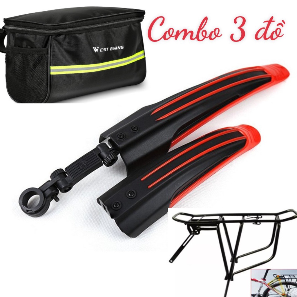 COMBO gacbaga + dè + túi đựng đồ xe đạp - phụ kiện xe đạp - Đại Lý Xe Điện