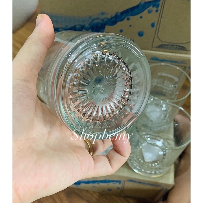 Hộp 4 cốc Thủy Tinh Nutri boost dung tích 345ml hàng dày dặn kèm ảnh thật , cốc hổ phách có quai 480ml hàng loại 1