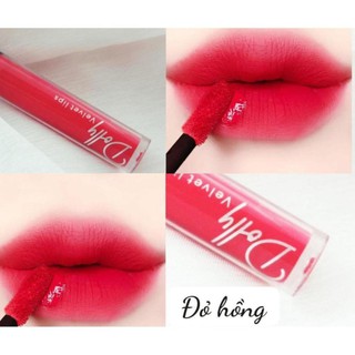 Son kem lì cao cấp dolly lips blue 2020 màu đỏ hồng tươi xinh xinh
