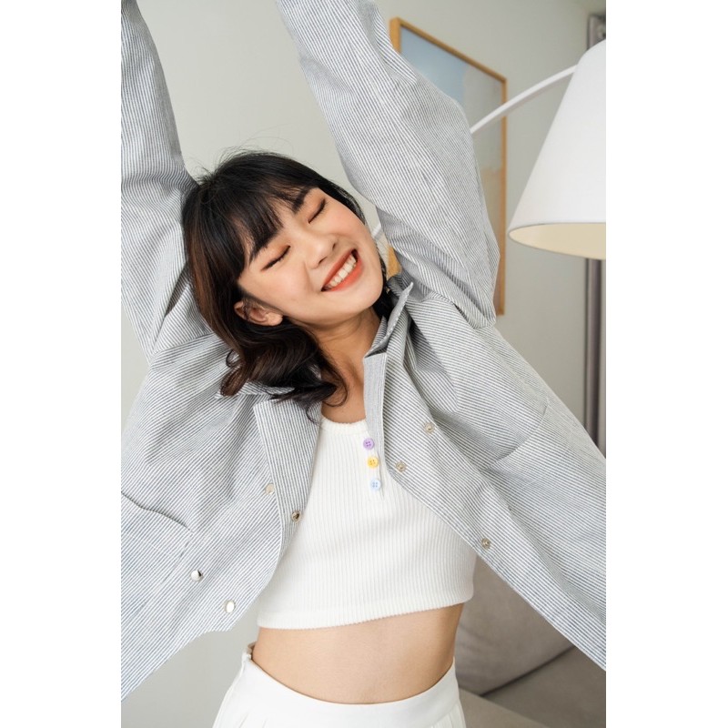 LEN clothing Áo tanktop màu trắng nút 815500 | BigBuy360 - bigbuy360.vn