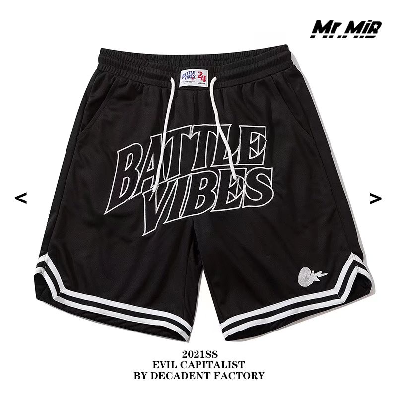 Quần Short Thể Thao Ống Rộng In Chữ Phong Cách Hong Kong Thời Trang Cho Nam Cỡ M-3XL