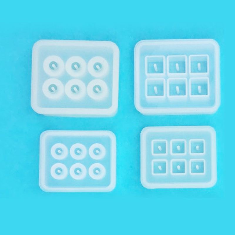 Set 12 Khuôn Silicone Hình Vuông / Tròn Làm Trang Sức DIY