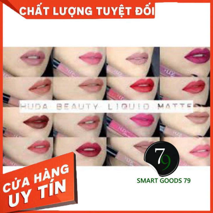 [ Chính Hãng ] [173] Set 4 son môi kem lì huda beauty liquid matte đẹp cao cấp loại tốt nhất màu hồng