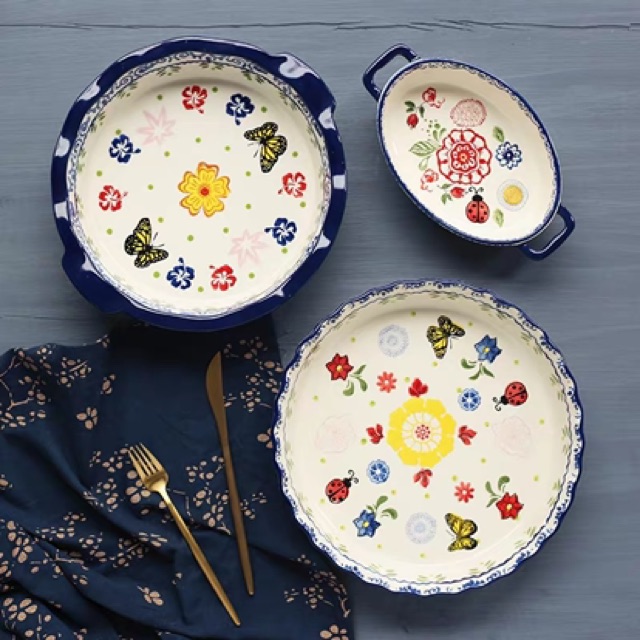 Bộ bát đĩa hoa bướm