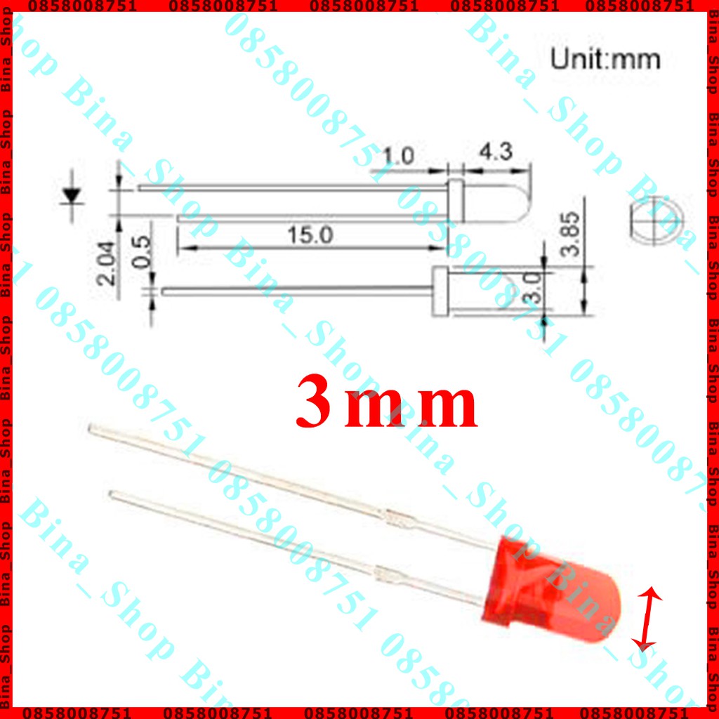 [10 con] Điốt LED 3mm/5mm 2V-3.2V màu ánh sáng đỏ/vàng/xanh