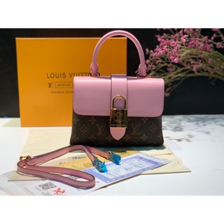 Túi Lv Khoá Bb lock nắp hồng