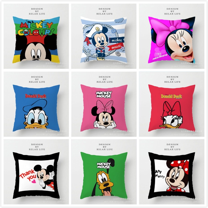 Vỏ Gối 45 * 45cm Hình Chuột Mickey Minnie Trang Trí Tiệc Cưới