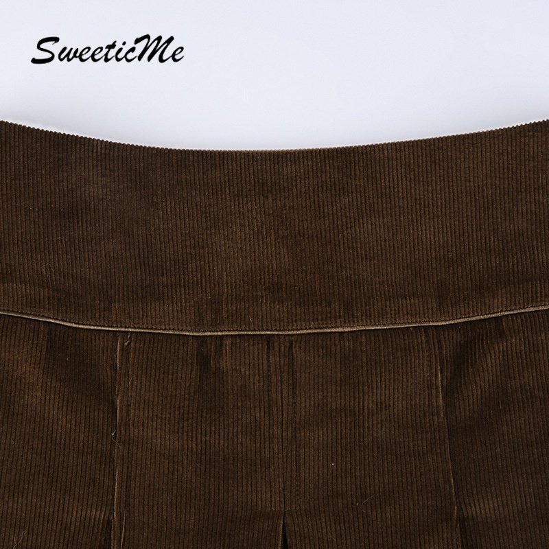 Chân Váy Nhung Chữ A Lưng Thấp Màu Trơn Quyến Rũ Hàng Mới Của Nữ #