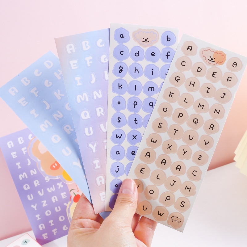 Miếng Dán Trang Trí Điện Thoại/ Sổ Tay Hình Chữ Cái Tiếng Anh Dễ Thương Phong Cách Hàn Quốc