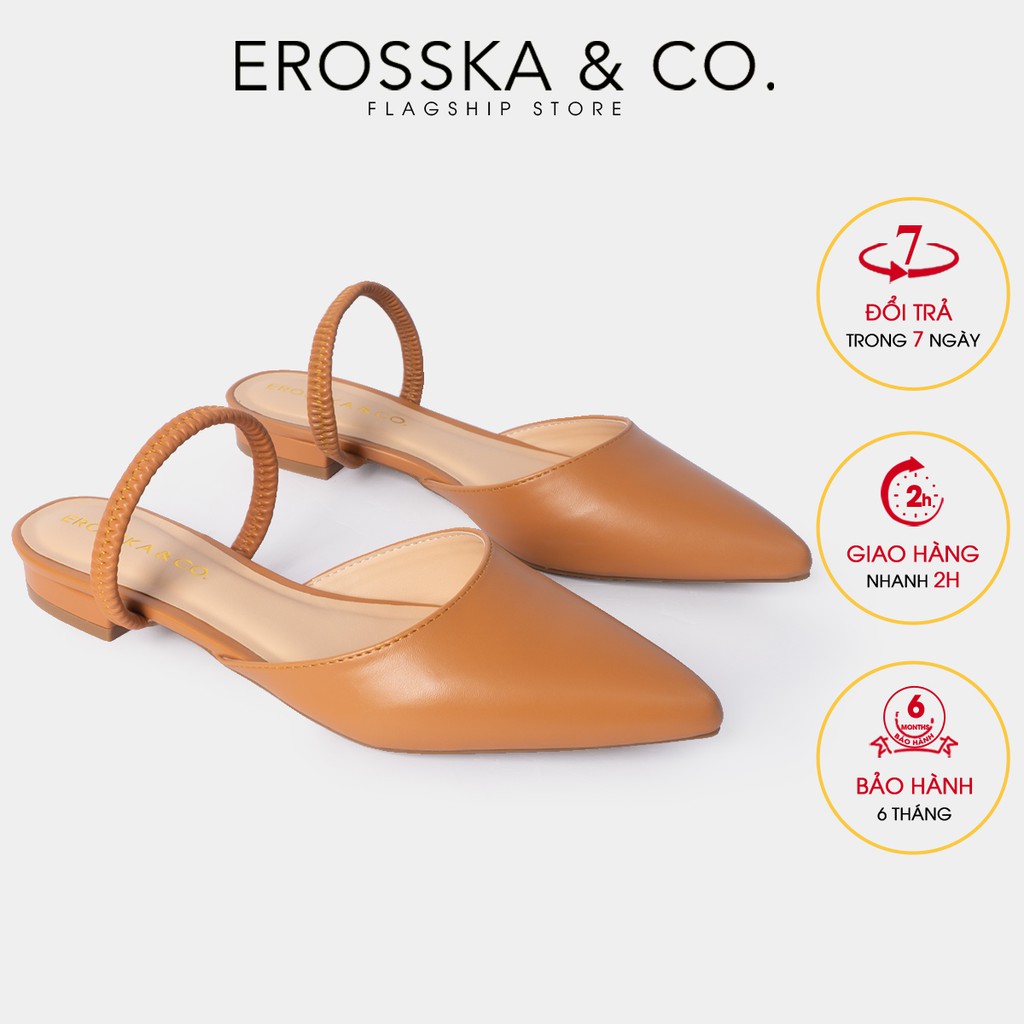 Erosska - Giày mũi nhọn gót bệt 1,5 cm màu đen - EL019
