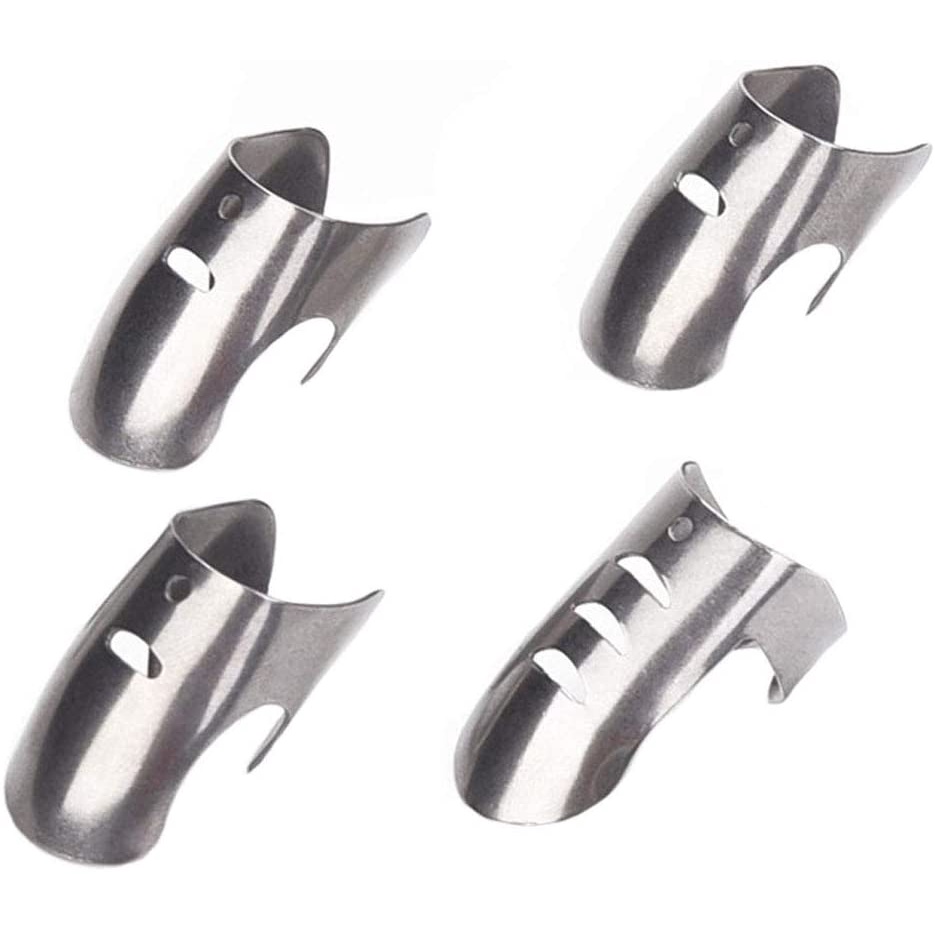 Set 4 Dụng Cụ Đeo Bảo Vệ Ngón Tay ANAEAT Bằng Thép Không Gỉ An Toàn Khi Dùng Dao