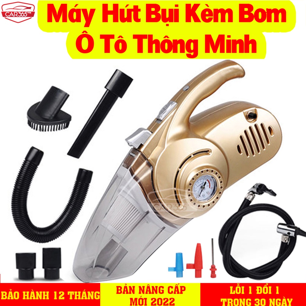 Máy hút bụi kèm bơm lốp ô tô Car365 thông minh cao cấp - Hút mạnh, bơm nhanh, loc sạch không khí - CAR45