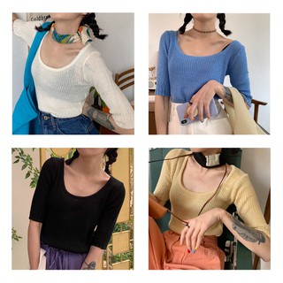 Áo nữ cổ tròn rộng tay lỡ nhiều màu Trắng/Đen/Xanh/Vàng