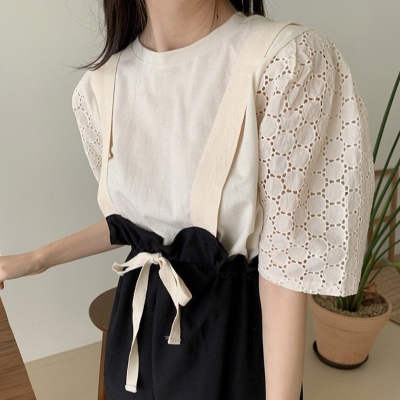 Set Áo Tay Phồng Và Quần Yếm Phong Cách Hàn Quốc 2021 Cho Nữ | BigBuy360 - bigbuy360.vn