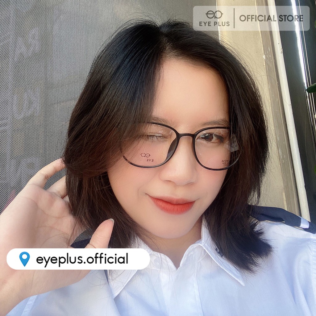 Gọng kính mắt nam nữ thời trang EYE PLUS nhựa cao cấp dáng tròn bầu hàn quốc E450-8698