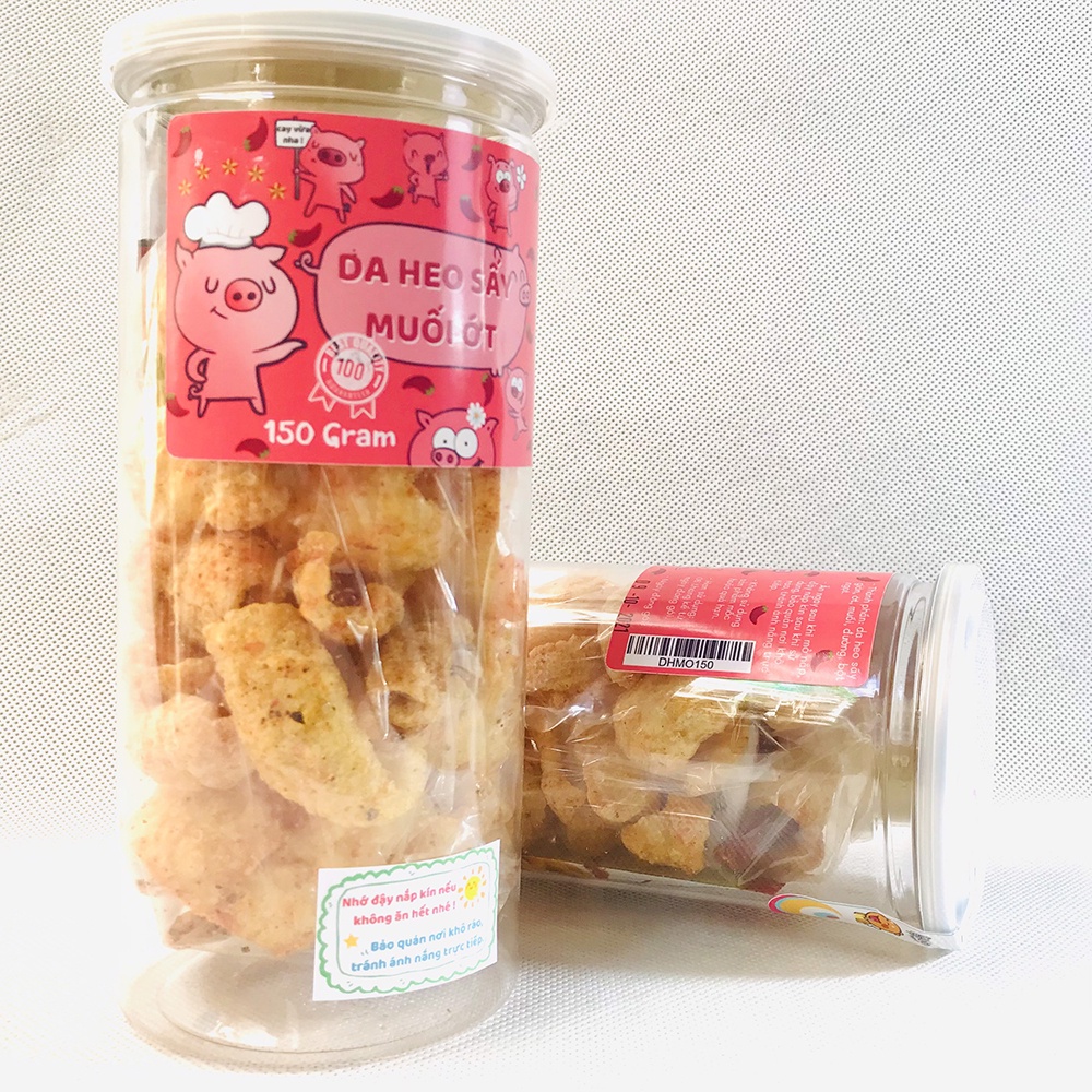 - Da heo sấy muối tỏi ớt - 150gr/ hũ - Ăn là ghiền - Ăn đỡ buồn miệng - Da heo giòn giòn cay cay mặn mặn.