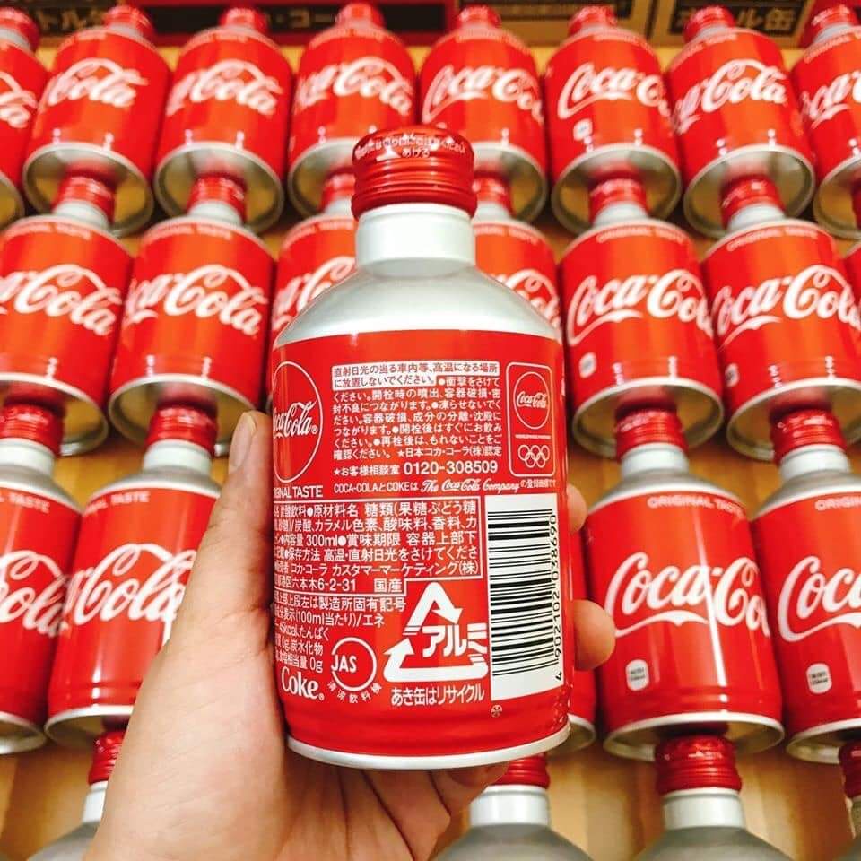 Coca Nhật Nhôm Lùn Nắp Vặn 300ml