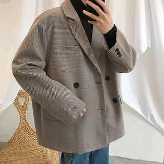 [ORDER] Áo khoác blazer nâu sọc ca rô hàn quốc