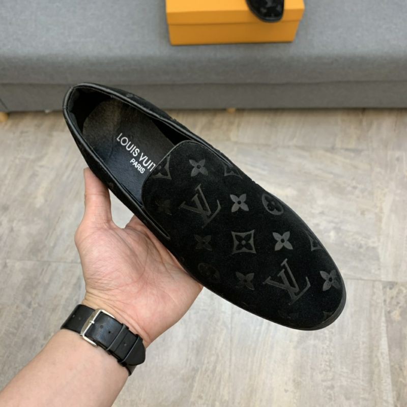 Giày lười LV nam da lộn logo 3D đế đúc siêu êm 2021