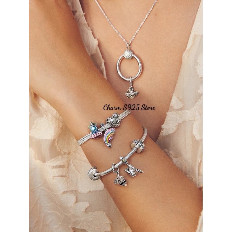 charm pan treo đom đóm phát sáng bạc s925 cao cấp