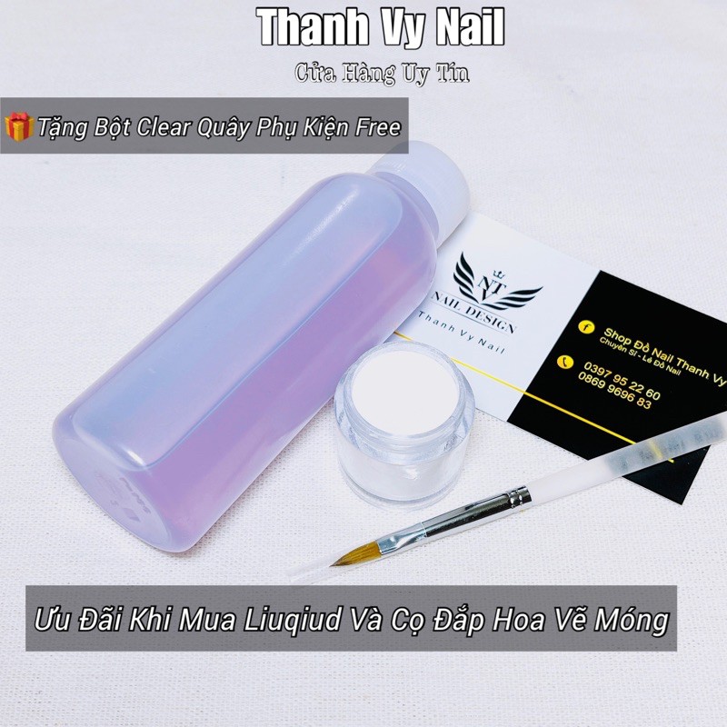 Nước Nặn Hoa, Cọ Đắp Hoa Bột, Combo Quây Đính Đá Phụ Kiện Nail [Thanh Vy Nail]