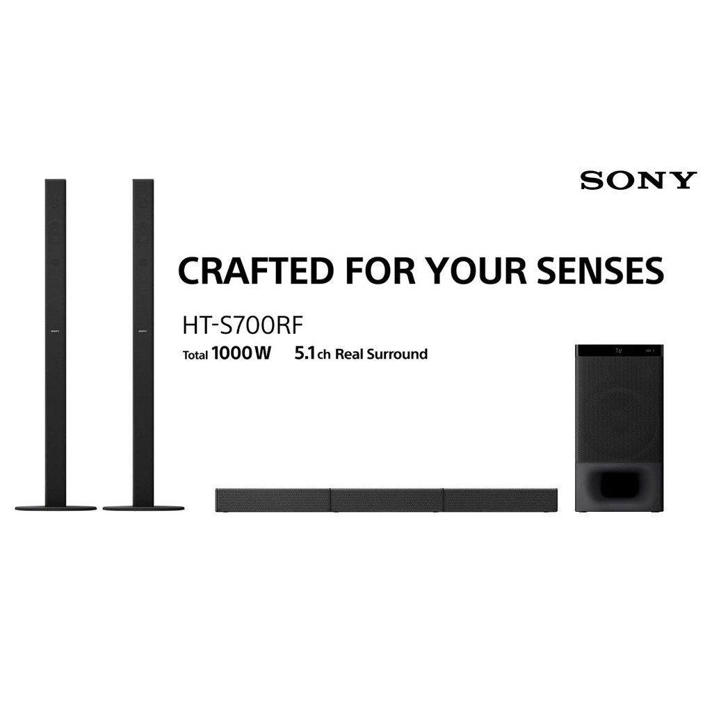Sony HT-S700RF Hệ thống Loa thanh Home Cinema 5.1 kênh, tích hợp Bluetooth® 1000W Chính Hãng- Bảo hành 12 tháng tại nhà