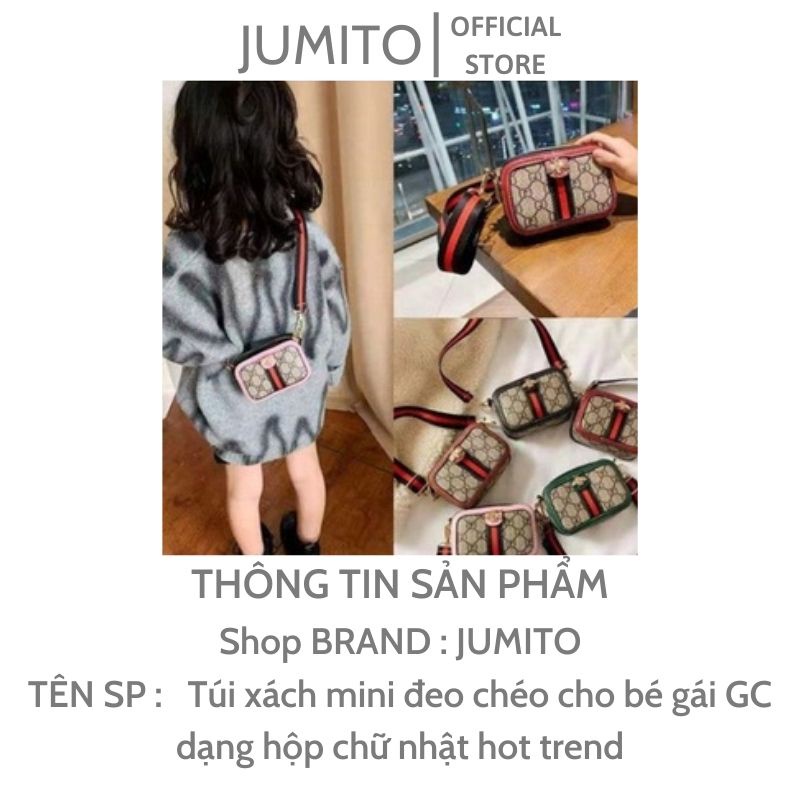 Túi xách mini đeo chéo cho bé gái GC dạng hộp chữ nhật hot trend 2022 JUMITO T2.028.NA
