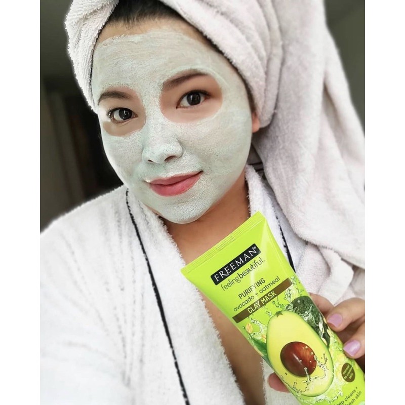 [AUTH - BILL MỸ] Mặt Nạ Đất Sét Bơ Yến Mạch hỗ trợ giảm mụn Freeman Purifying Avocado Oatmeal Facial Clay Mask 175ml