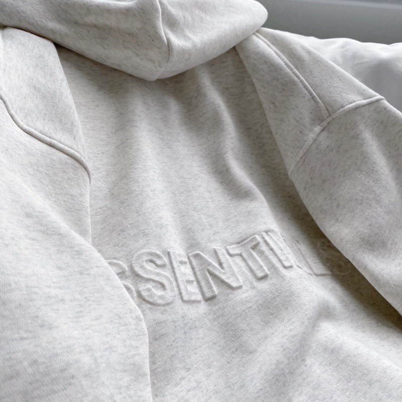 Áo Khoác dây kéo in chữ nổi ESS 2 màu Xám/Xanh Unisex nam nữ siêu đẹp (hình thật) tại Boin Store